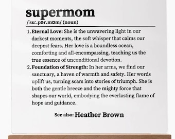 Panneau supermaman pour la fête des mères - Plaque acrylique personnalisée, cadeau personnalisé pour la maison et le bureau