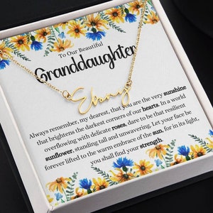 Custom Name Necklace for Granddaughter, Personalized Signature Name Jewelry, Unique and Meaningful Gift, Gold or Silver