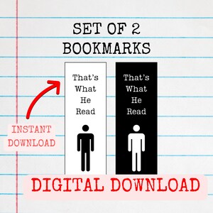 Set mit 2 Lesezeichen, digitaler Download, Druck zu Hause, das ist was er gelesen hat
