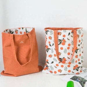 Cute Summer Tote Summer Bag Orange Tote Orange Bag Fruity Tote Fruity Bag Cute Tote Cute Bag Summer Decor Gift for Her Spring Tote Birthday