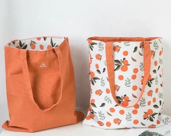 Cute Summer Tote Summer Bag Orange Tote Orange Bag Fruity Tote Fruity Bag Cute Tote Cute Bag Summer Decor Gift for Her Spring Tote Birthday