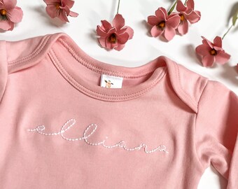 Embroidered Baby Gown | Custom Baby Gown | Baby Girl Gown | Baby Boy Gown | Baby Embroidery Gown | Hand Embroidered Baby Gown
