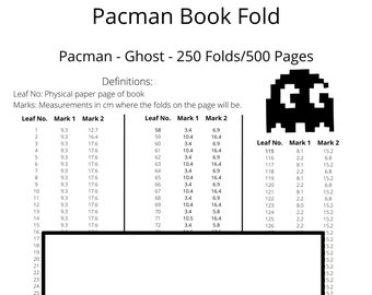 40. Ghost Book Fold - Pacman - 250 Folds - Pattern Only - Free Instructions