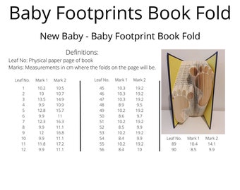 275. Baby Footprint Book Fold - People - 256 Folds - Pattern Only