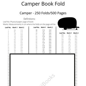 104. Camper Book Fold - Camping - 250 Folds - Pattern Only - Free Instructions