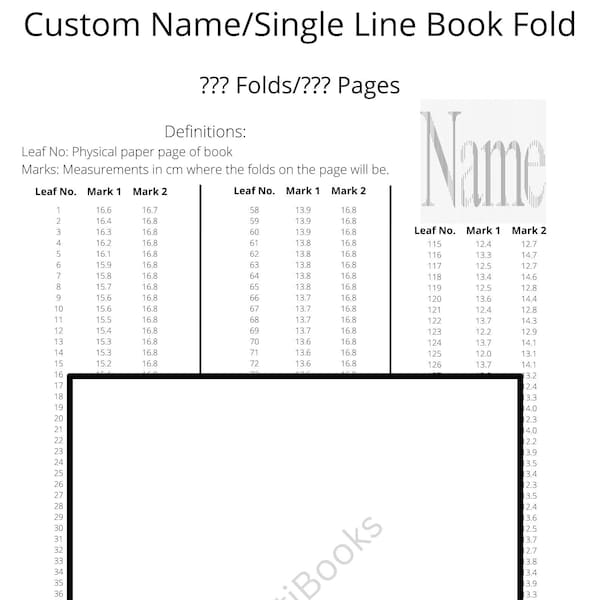 123. Custom Name Book Fold - Personalised - ??? Folds - Pattern Only - Birthday - Baby - Partner - Boyfriend - Girlfriend