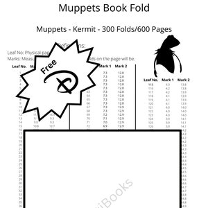 41. Kermit Book Fold - The Muppets - 300 Folds - Free Disney D - Pattern Only - Free Instructions