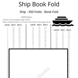 185. Ship Book Fold - Cruise - 300 Folds - Pattern Only - Captain - Cruise - Free Instructions