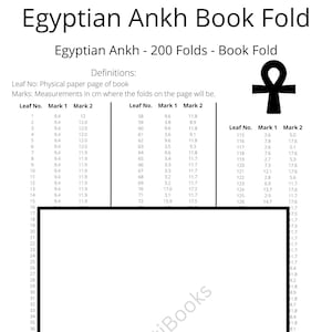 149. Egyptian Ankh Book Fold - History - 200 Folds - Pattern Only - Free Instructions