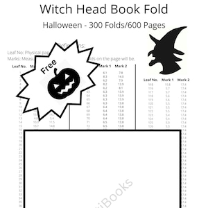 337. Witch Head 3 Book Fold - Halloween - 300 Folds - Free Pumpkin Fold! - Pattern Only - Free Instructions