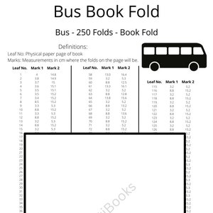 252. Bus Book Fold - Decoration - 250 Folds - Pattern Only - Bus Driver - Mechanic - Free Instructions