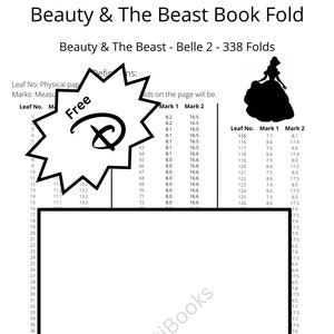 108. Belle - Beauty and the Beast Book Fold - Disney - 338 Folds - Free Disney D - Pattern Only - Free Instructions