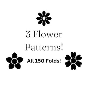 181. 3 patrones de plegado de libros de flores - Los 150 pliegues - SOLO PATRONES - Instrucciones gratuitas