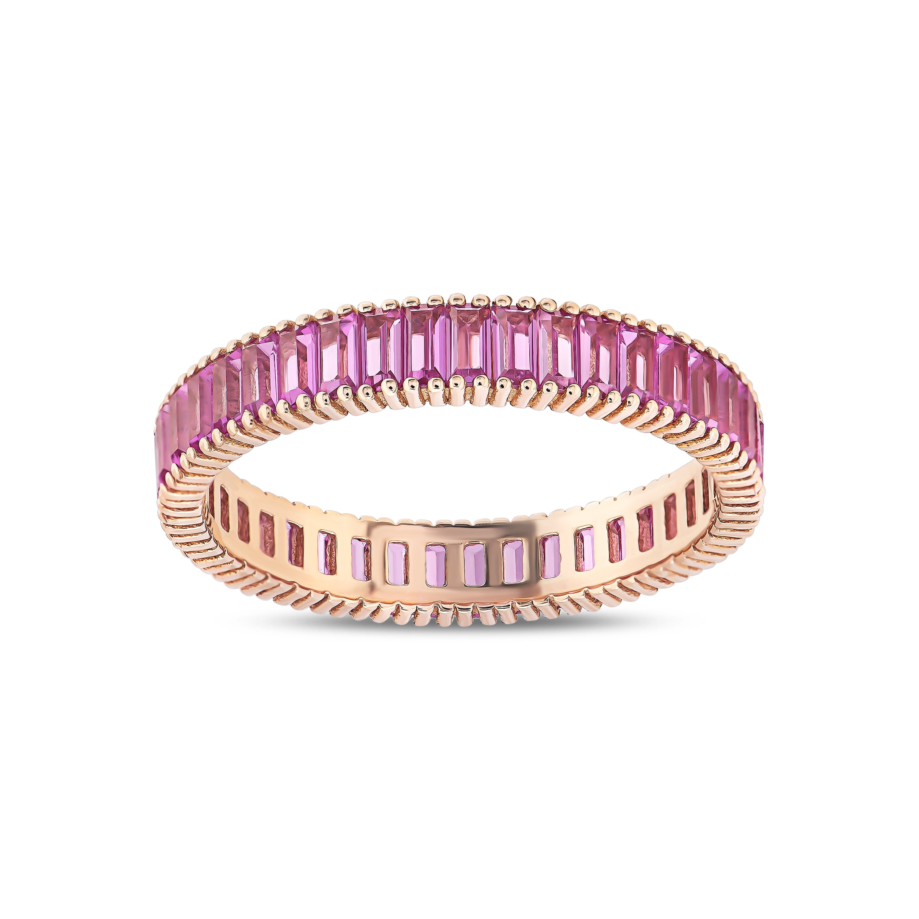 Pink sapphire hotsell baguette ring