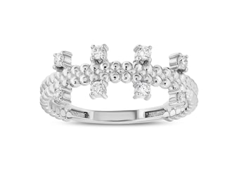 Elegante anillo de bodas de diamantes • Anillo de compromiso de diamantes talla baguette • Anillo de promesa único • Gran regalo para ella, regalo del Día de San Valentín