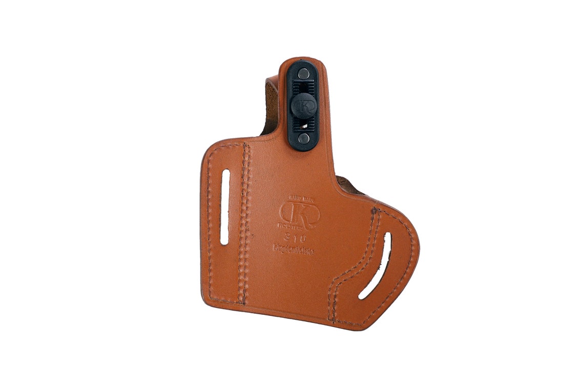 22 Caliber Brown Leather Gun Holster - Western Cowboy Style With Tie-Down Strap - View #9