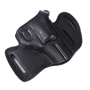 Leather Holster For S&W 500 Magnum - Brown RH Draw Belt Holster With Retention Strap