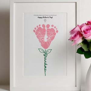 Personalisierter Fußabdruck Geschenk für Oma von Baby | Fußabdruck Andenken | Erster Muttertag als Oma | Alles Gute zum Muttertag Geschenk | DIY Geschenk