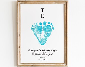 Te amo huella de bebe - Regalo para mama, papa, abuelo o abuela