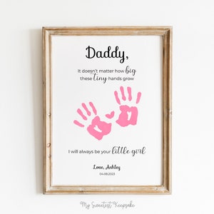Presente imprimível para o papai da filha | Presente de dia dos pais | Eu sempre serei a mensagem da sua menininha para o pai da menininha