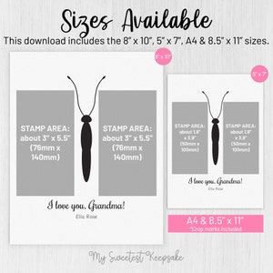 May include: Printable card template featuring a butterfly design with the text "I love you, Grandma!" and "My Sweetest Keepsake". The card is available in multiple sizes: 8 x 10 inches, 5 x 7 inches, A4, and 8.5 x 11 inches.