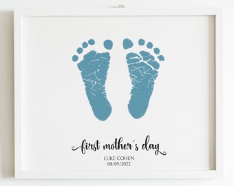 Printable First Mother's Day footprint gift | Baby gift for mom | Baby keepsake | New mommy gift | DIY gift for mom | Instant Download