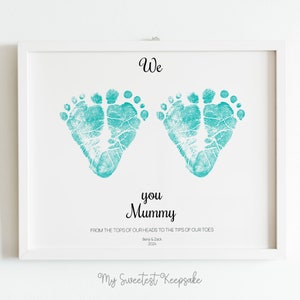 Imprimable nous t’aimons cadeau maman des jumeaux | Cadeau souvenir | Cadeau d'anniversaire | Cadeau pour maman | Message bébé | Cadeau de Saint Valentin