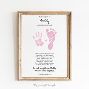 Cadeau van baby voor papa | Eerste vaderdag als papa | Vaderdagcadeau voor papa | Aandenken handafdruk en voetafdruk | Idee voor verjaardagscadeau