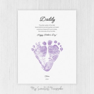 Printable Father's Day Footprint Gift for Dad | First Father's Day ...