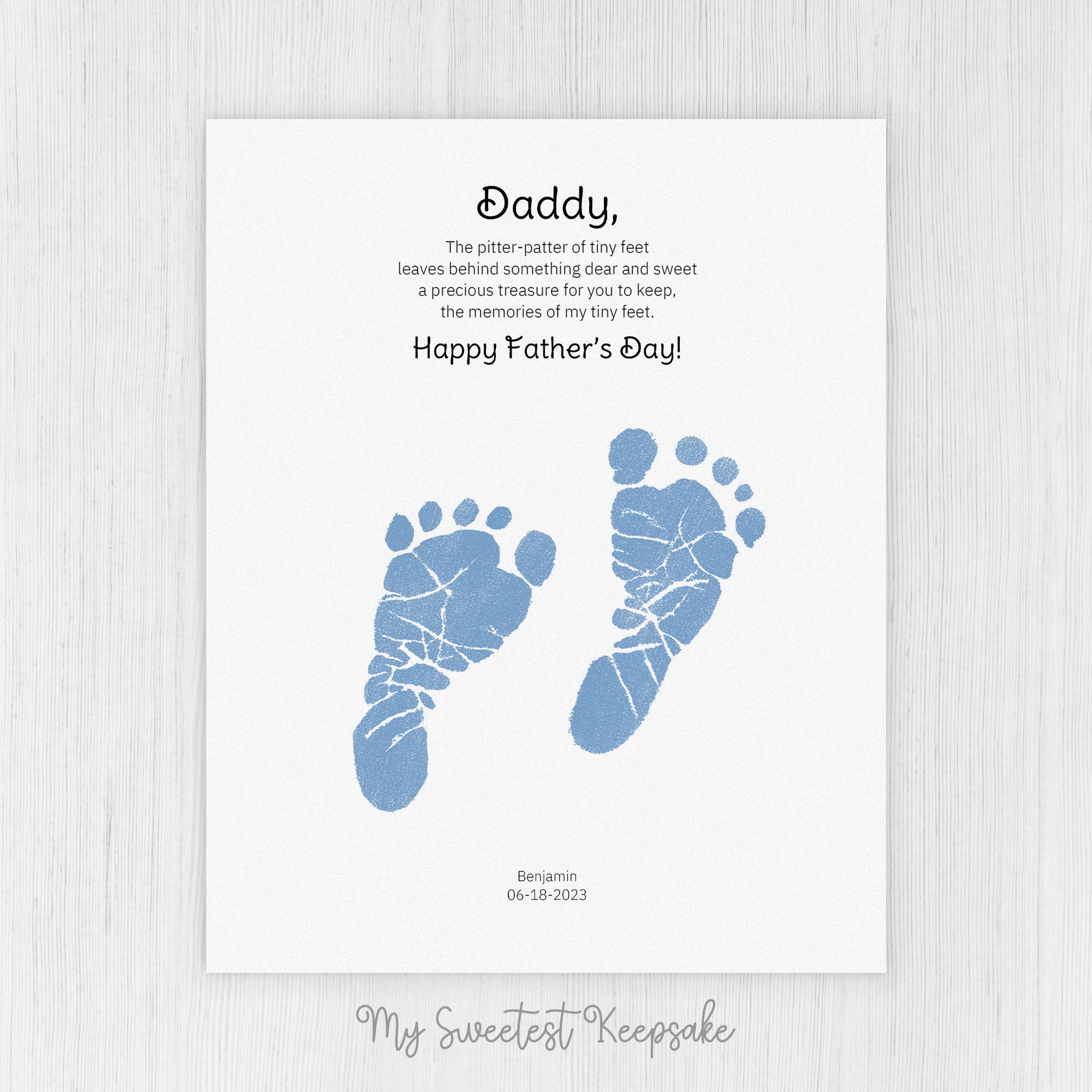 DIY-afdrukbaar aandenken voetafdrukcadeau - Eerste Vaderdagcadeau - Etsy  België, image size:2000x2000