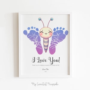 Pegada de borboleta | Presente para mãe ou avó do bebê | Presente de aniversário DIY | Presente de dia dos namorados | Obrigado por me ajudar a abrir minhas asas