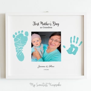 Druckvorlage Erster Muttertag als Oma Andenken Geschenk | Baby Geschenk für Großmutter | Neues Nanna Geschenk | DIY Geschenk für Grammy von Baby