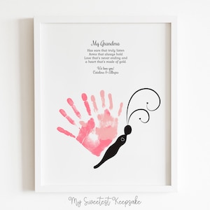 Handprint butterfly keepsake gift | Grandma gift from kids | Handprint craft | Mother&#39;s Day gift | Birthday gift idea | DIY keepsake gift