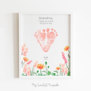 Presente para avó para imprimir | Tenho muito de você no meu coração | Presente para a avó do bebê | Presente de lembrança de pegada para a avó | Dia dos Namorados