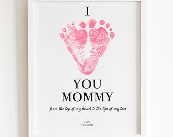 Hartvoetafdruk cadeau voor moeder - I love you aandenken - Eerste Moederdagcadeau