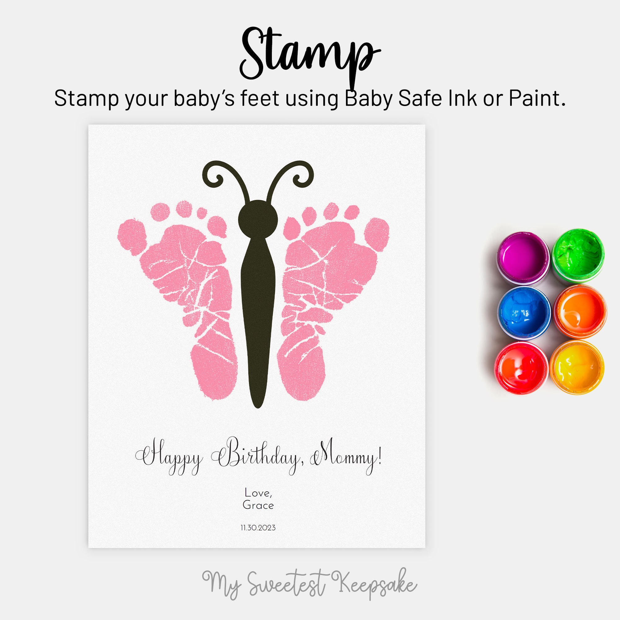 Presentimental Plaque Acrylique Papillon Personnalisée - Cadeau Maman Fête Des Mères Anniversaire Femme