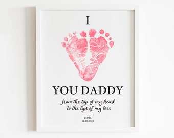 Father’s Day Gift | I love you daddy footprint keepsake | DIY Birthday present