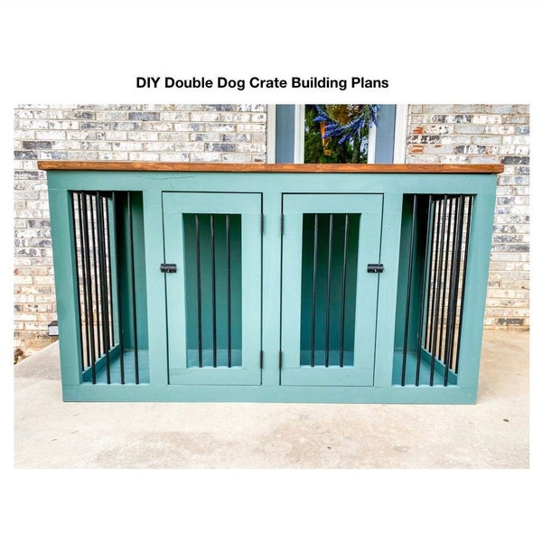 Double Wooden Dog Crate Entertainment Center Diy Dog Kennel Etsy Canada
