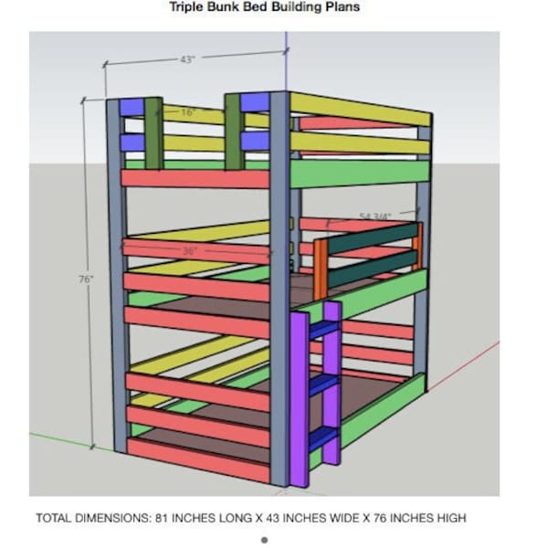 Triple Bunk Bed Step-By-Step Building Plans