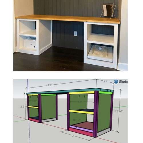 DIY 'L' Shaped Desk Step by Step Instruction Plans Etsy