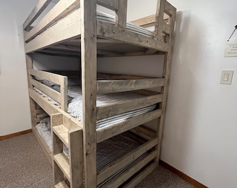 Dreibettzimmer Etagenbett Druckbare Schritt-für-Schritt Baupläne
