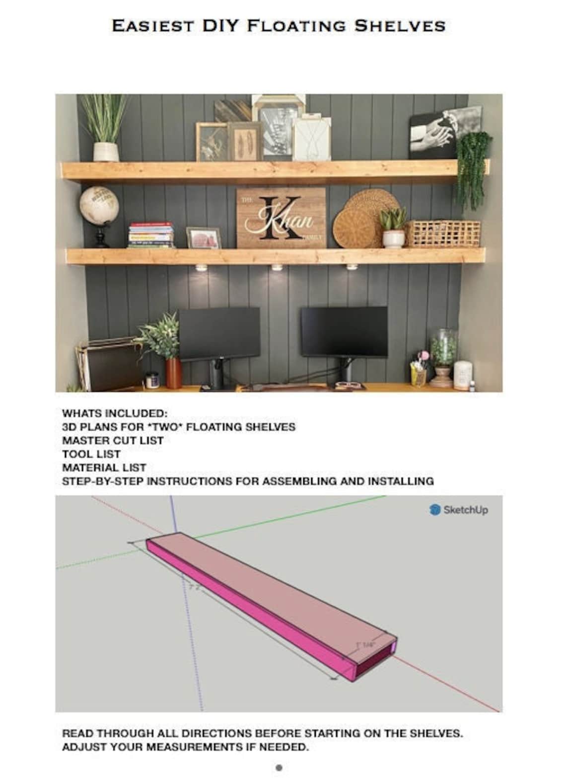 Easy DIY Floating Shelf Building Plans Etsy