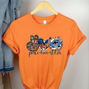 Stitch Shirt, Lilo and Stitch Shirt, Peace Love and Stitch, Disney Shirt, Graphic Tee, Bleach Shirt, Bleached Graphic Tee, Cute Stitch Shirt