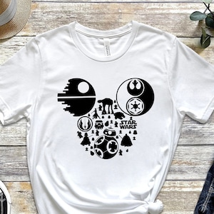 スターウォーズ ミッキーヘッド Tシャツ、ミッキーとミニー ディズニー Tシャツ、ディズニー ファミリーとカップル Tシャツ、スターウォーズ ミッキー、ミッキーヘッド スターウォーズ シャツ