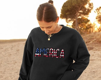 Sudadera con capucha América 4 de julio, sudadera con capucha América, sudadera con capucha del 4 de julio, sudadera con capucha del Día de la Independencia, sudadera para el cuarto de julio, sudadera con capucha con bandera estadounidense