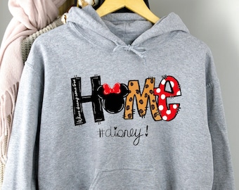 Home Disney Hoodie, Minnie Cute Hoodie, Girls Disney Hoodie, Cute Disney Sweatshirt, Disneyland Hoodie, Disney Family Sweatshirt, Disney
