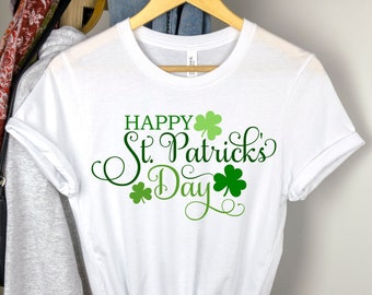 Happy St. Patricks Day with Shamrock Shirt, Happy St Patricks Day Shirt, Shamrock Shirt, Leopard Shamrock, Lucky Shirt, Irish Day Shirt Tee