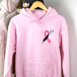 Roze Ribbon Hoodie, Borstkanker Sweatshirt, Kanker Lint Sweatshirt, Cancer Warrior Hoodie, Cancer Support, Cancer Survivor Sweatshirt