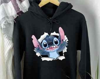 Stitch Hoodie, Stitch Sweatshirt, Disneyland Sweater, Starwars Disney Sweatshirt, Stitch Disney Ears, Kids Disneyworld Hoodie, Teeth Stitch