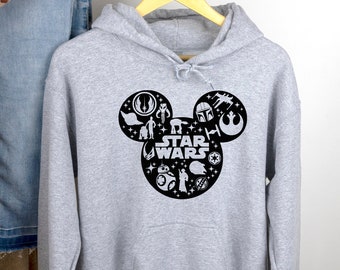 Star Wars Mickey Head hoodie, Mickey and Minnie disney hoodie, Disney Family and couple hoodie,star wars mickey, mickey head starwars hoodie